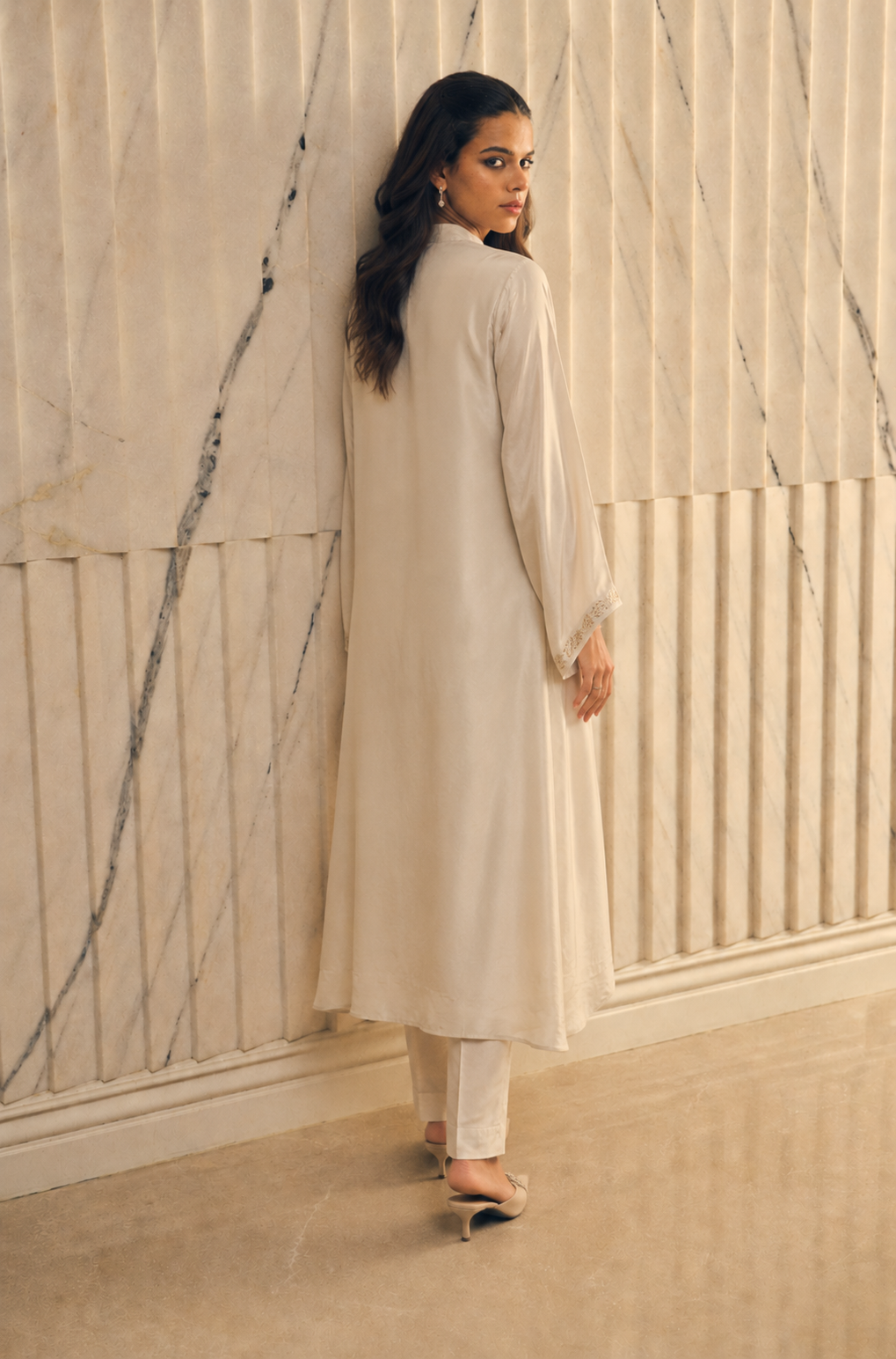 Meher Ivory Embroidered Co-ord Set