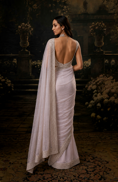 Celeste Ivory Sequin Saree