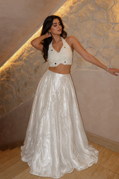 Swan Dreamy Lehenga in White