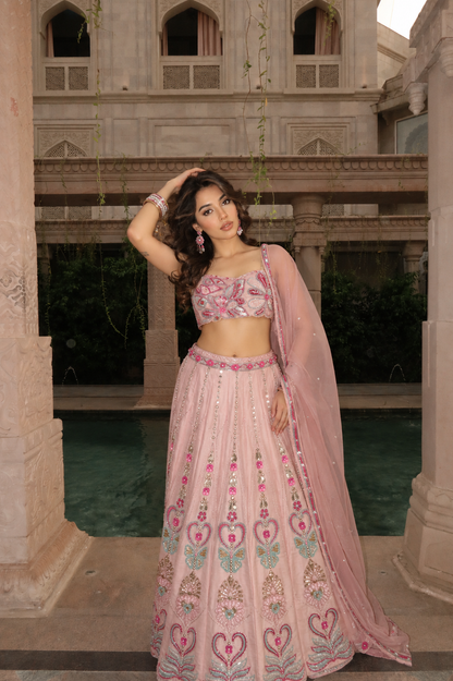 Bebo Lehenga in Blush pink