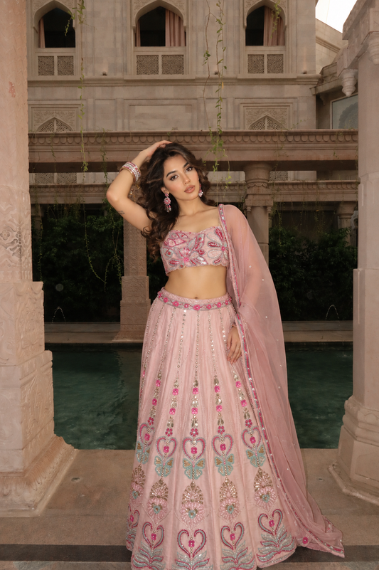 Bebo Lehenga in Blush pink