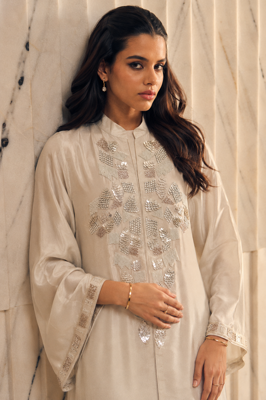 Meher Ivory Embroidered Co-ord Set