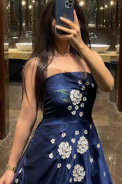Donna Royale Floral Satin Gown