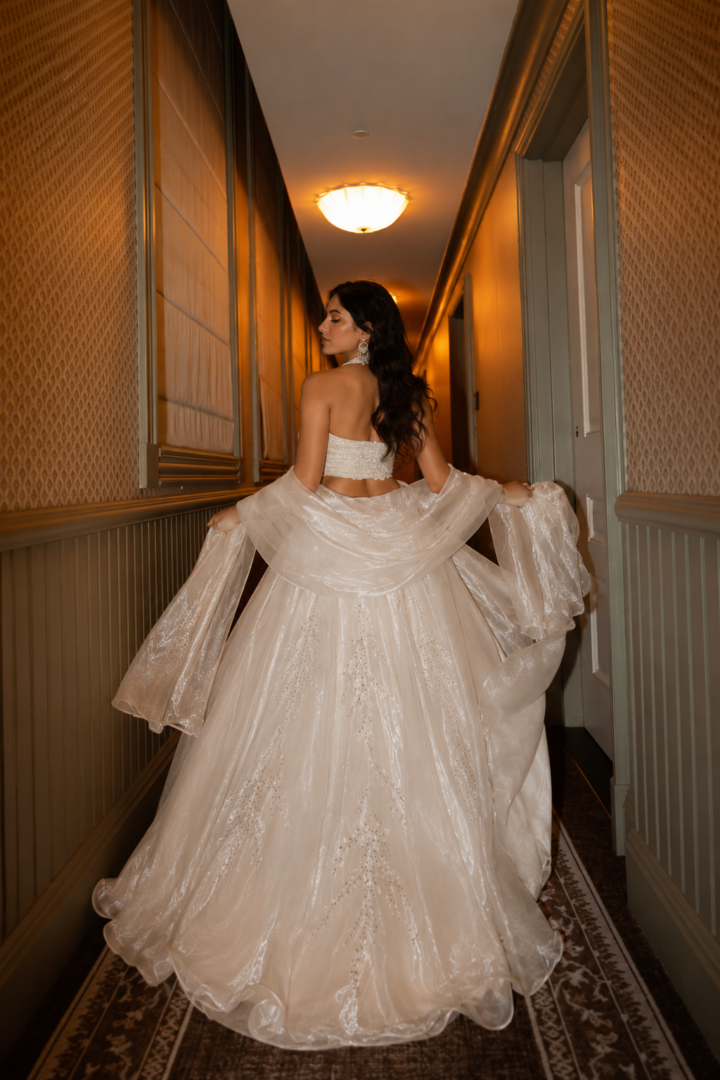 Swan Dreamy Lehenga in White