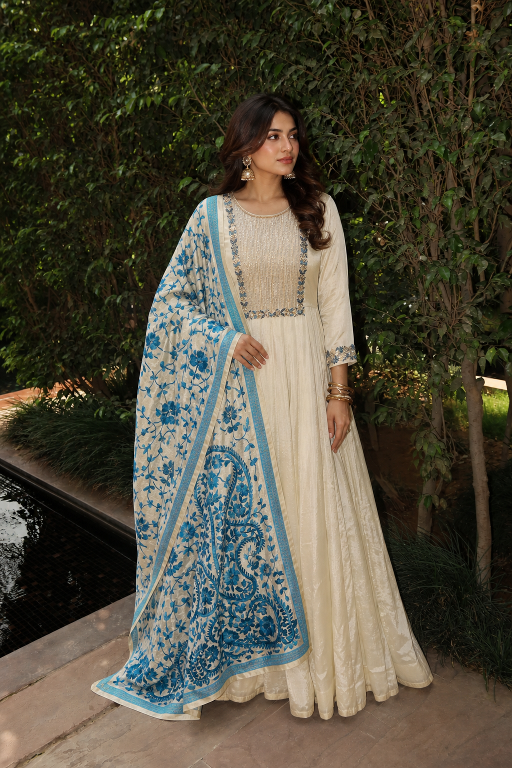 Noor-e-Phulkari Shimmer Anarkali Set