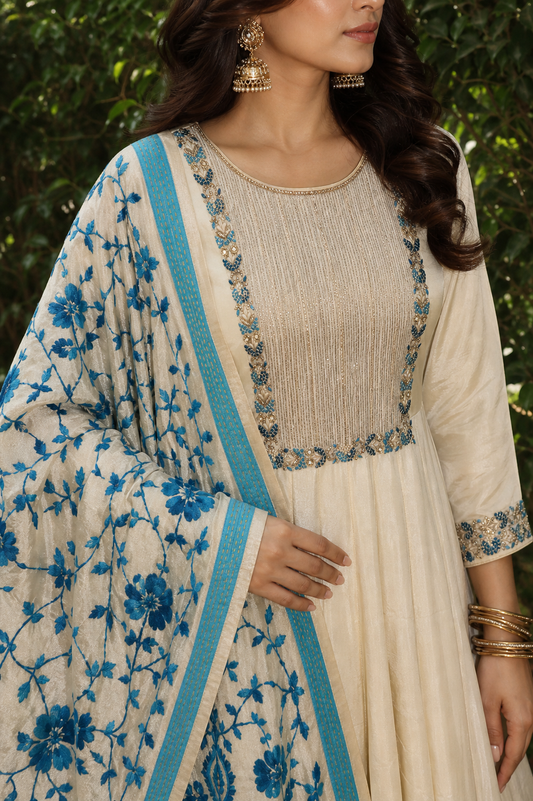 Noor-e-Phulkari Shimmer Anarkali Set