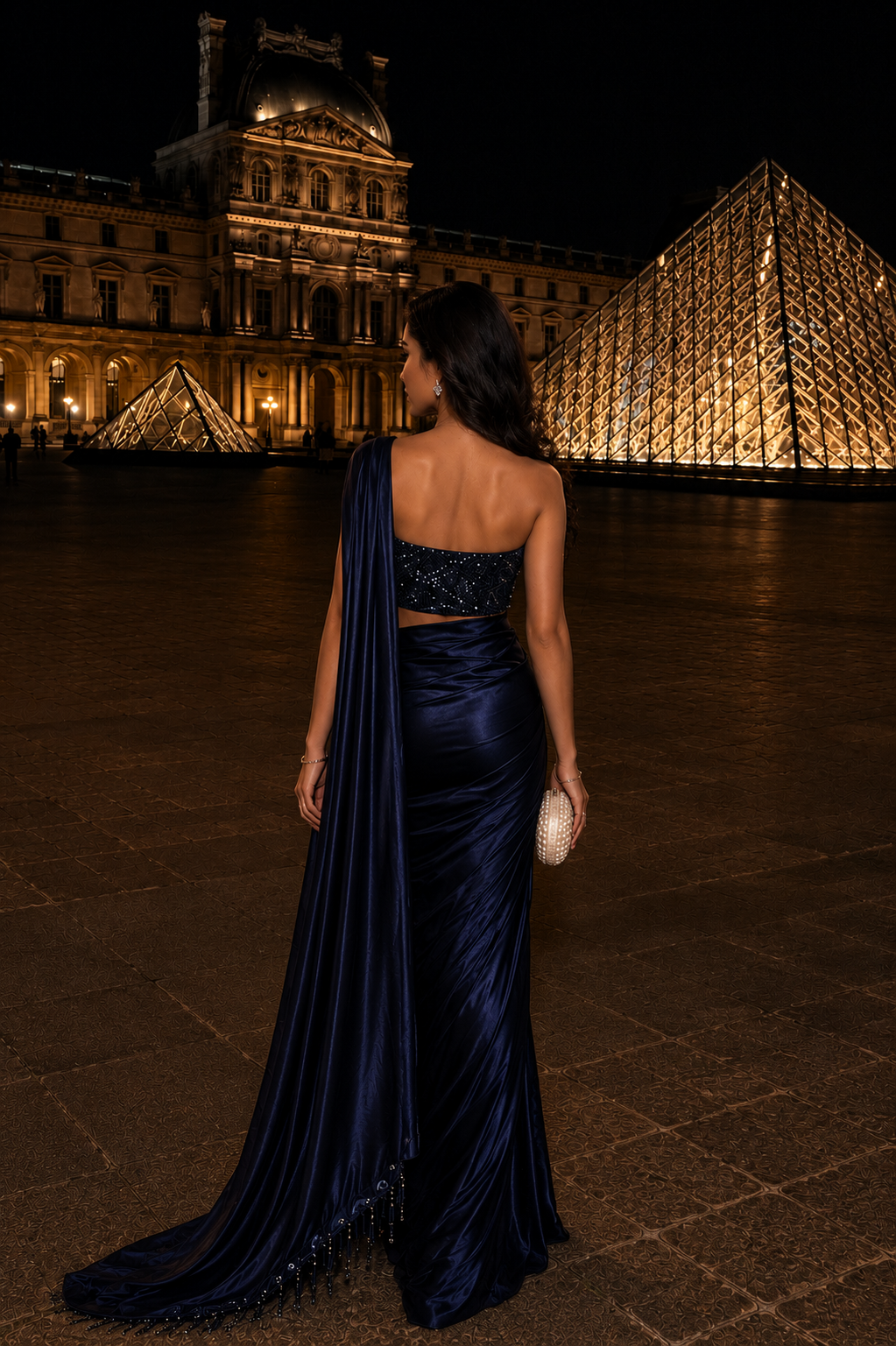 Paris Nights Designer Saree