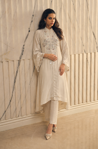 Meher Ivory Embroidered Co-ord Set