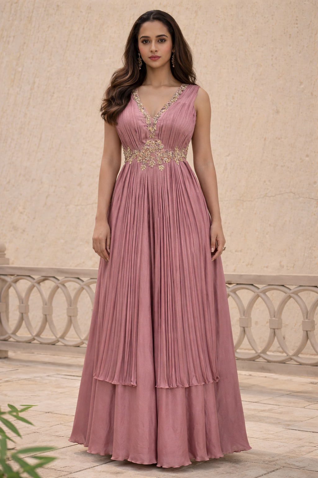 Jasnoor Anarkali in Dusty Rose